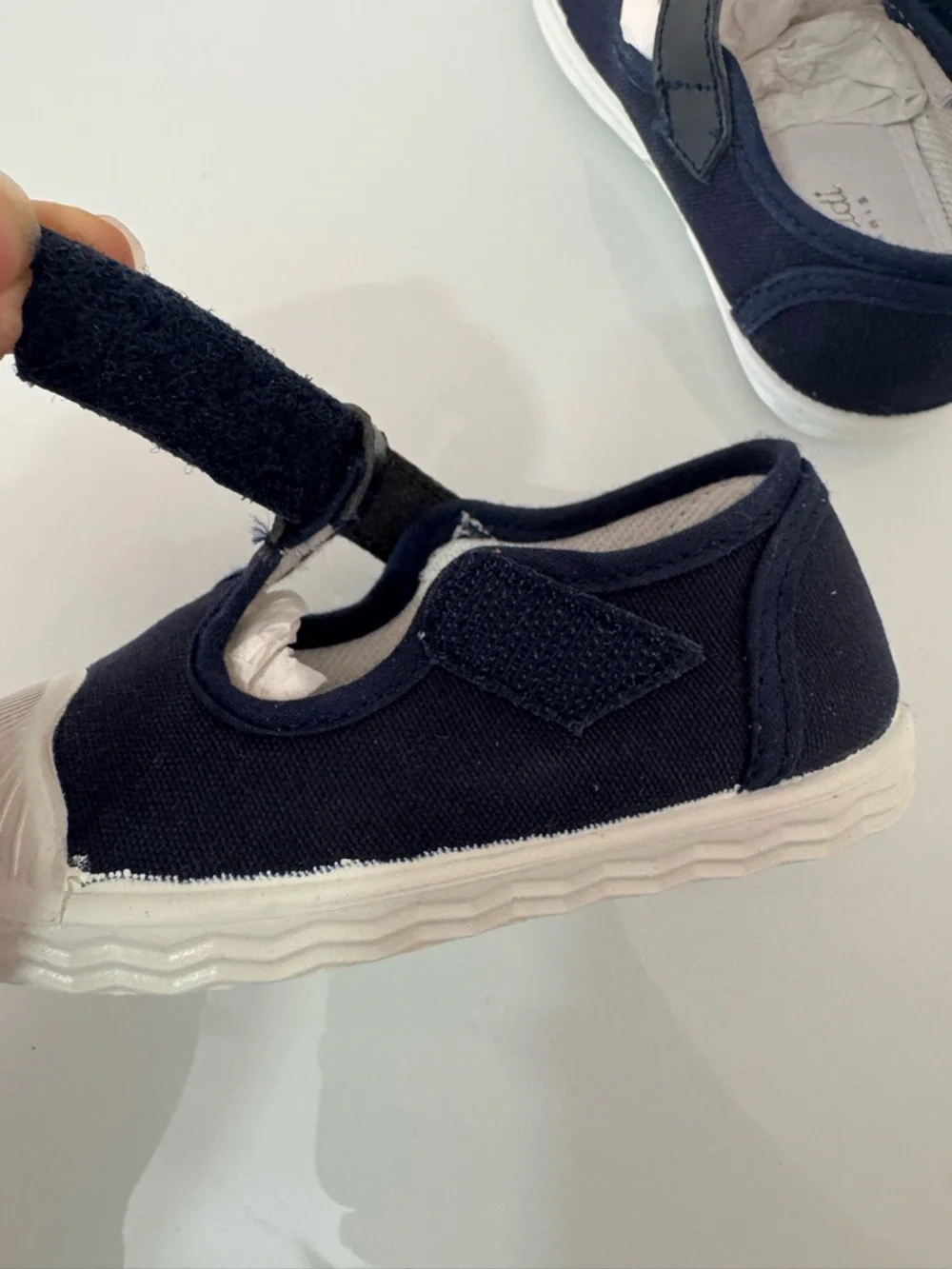 Jacadi Paris Navy and White Baby Shoes, NWOT, US Size 5